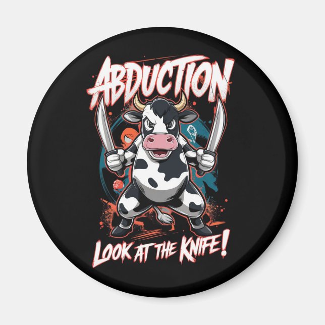 Imán Diseño con un personaje de vaca (Frente)
