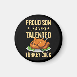 Imán Diseño de Acción de Gracias para un hijo de cocine