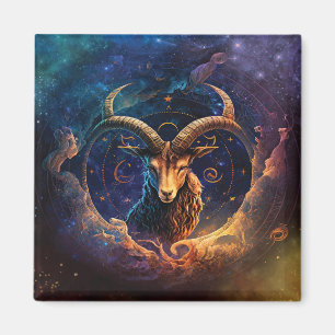Imán Diseño de Acuarela del Signo Zodiacal Capricornio