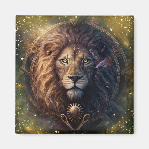 Imán Diseño de Acuarela del Signo Zodiacal Leo