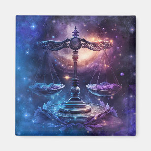 Imán Diseño de Acuarela del Signo Zodiacal Libra