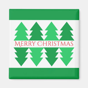 Imán Diseño de árbol verde simple rojo Feliz navidad