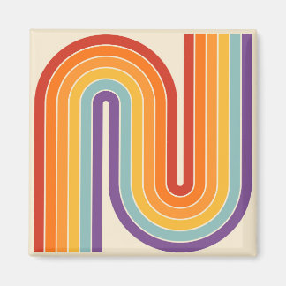 Imán Diseño de arco doble geométrico retro