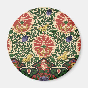 Imán Diseño de Arte Floral Loto Rojo Chinoiserie de Owe