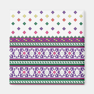 Imán Diseño de arte folclórico geométrico colorido con 