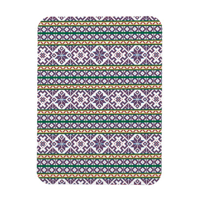 Imán Diseño de arte folclórico multicolor tribal (Vertical)