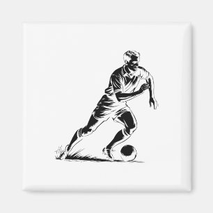 Imán Diseño de arte pixelado de balón de fútbol en movi