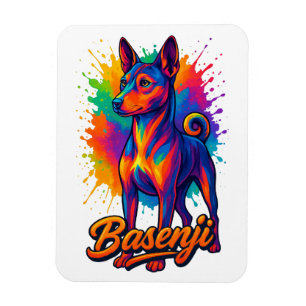 Imán Diseño de arte pop vibrante de Basenji