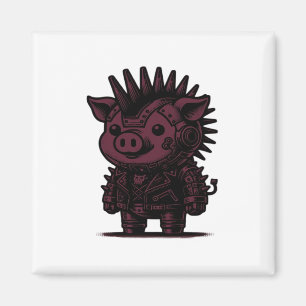 Imán Diseño de Arte Vintage Clásico Cyborg Perezoso Whi