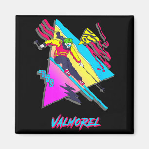 Imán diseño de aventura de esquí retro colorido Valmore