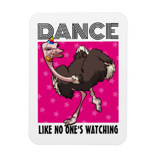 Imán Diseño de avestruz extravagante bailando como si n