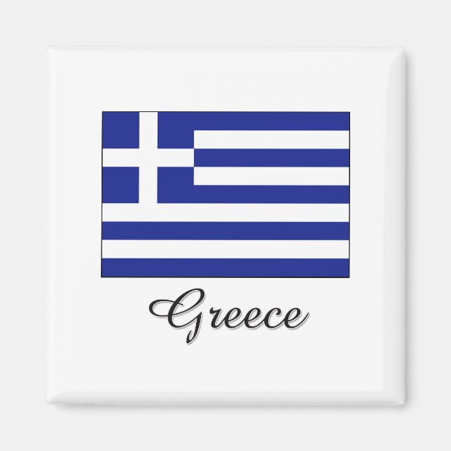 Imán Diseño de bandera de Grecia (Frente)