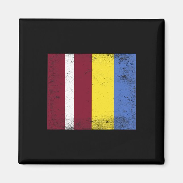 Imán Diseño de bandera de Letonia Ucrania Orgullo Letón (Frente)