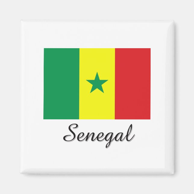 Imán Diseño de bandera de Senegal (Frente)
