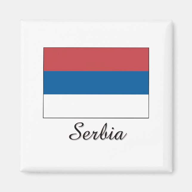 Imán Diseño de bandera de Serbia (Frente)