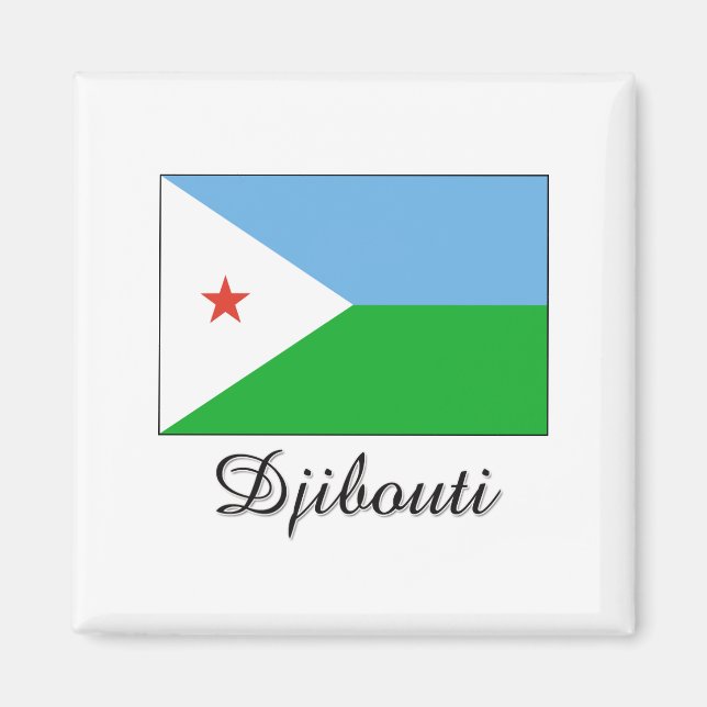 Imán Diseño de bandera de Yibuti (Frente)