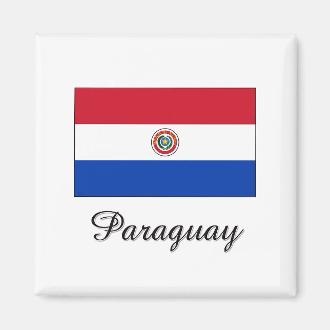 Imán Diseño de bandera paraguaya (Frente)