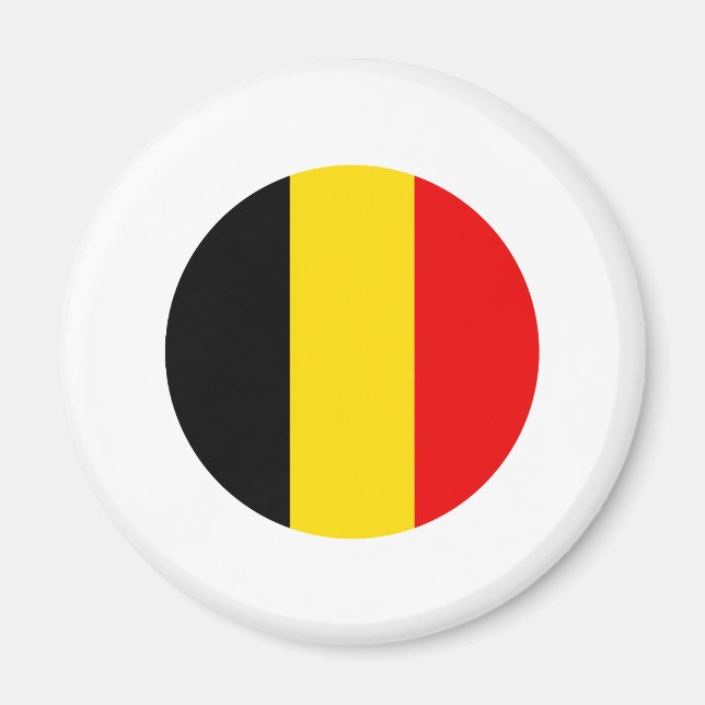 Imán Diseño de bandera redonda de Bélgica (Frente)