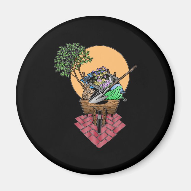 Imán Diseño de barril de rueda de jardinería (Frente)