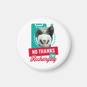 Imán Diseño de Batería Social Panda Agotado Introvertid
