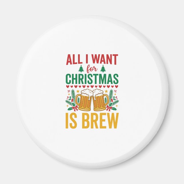 Imán Diseño de Bebida Navideña Christmas Brew (Frente)