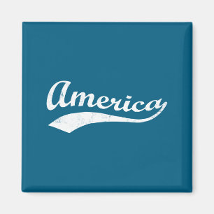 Imán Diseño de béisbol América deportivo blanco negro