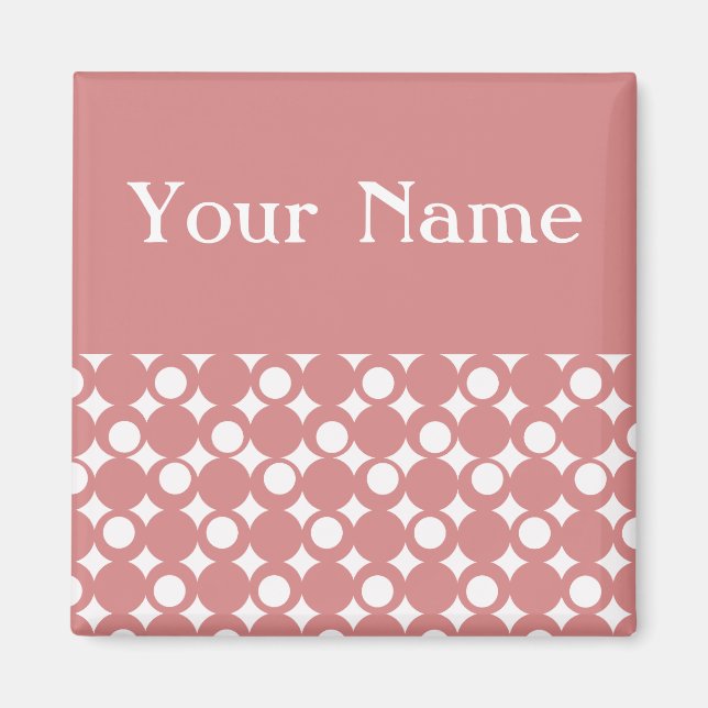 Imán Diseño de bolas de mod rosadas en Emporio Moffa (Frente)