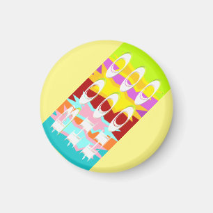 Imán Diseño de Boo Hoo colores de flash texto blanco