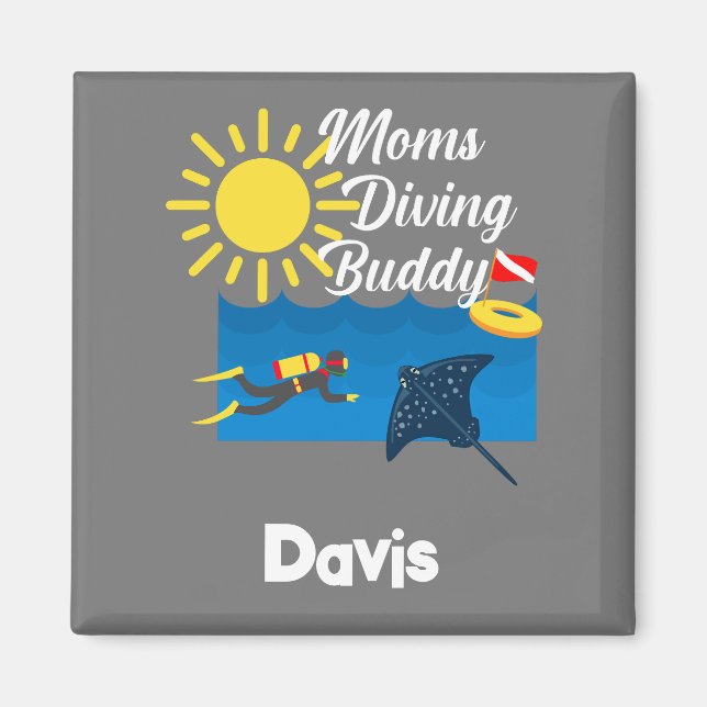 Imán Diseño de Buda de Buceo para Madres - Magnet cuadr (Frente)