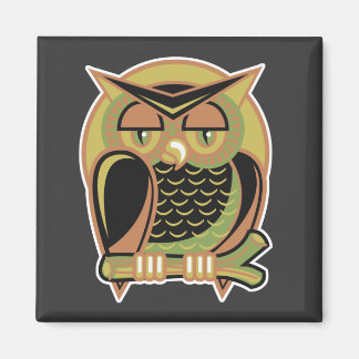Imán diseño de búho retro