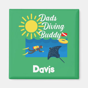 Imán Diseño de Buque de Buceo Dads - Magnet cuadrado
