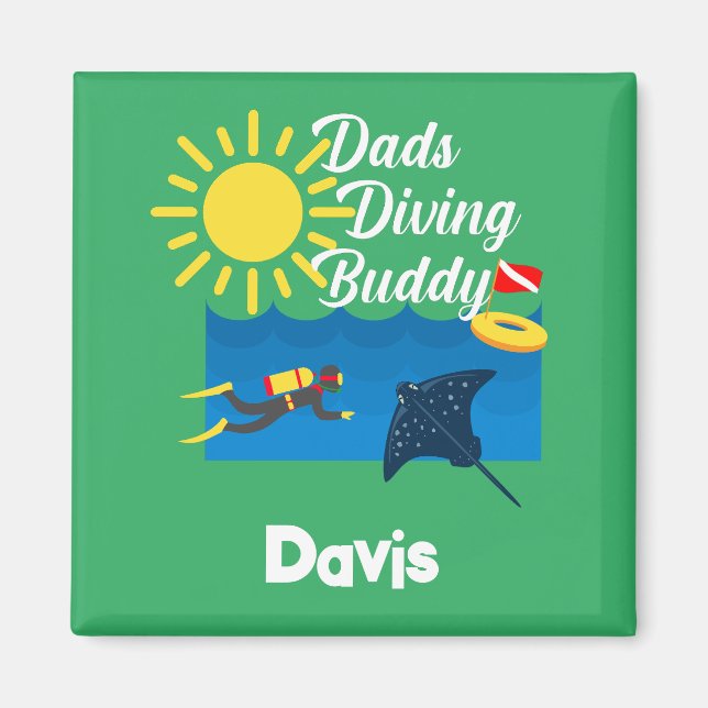 Imán Diseño de Buque de Buceo Dads - Magnet cuadrado (Frente)