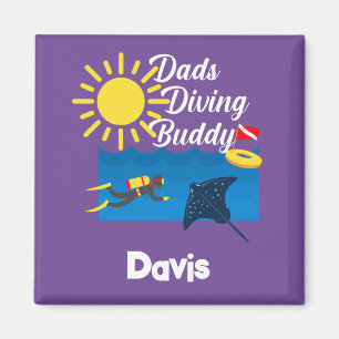 Imán Diseño de Buque de Buceo Dads - Magnet cuadrado
