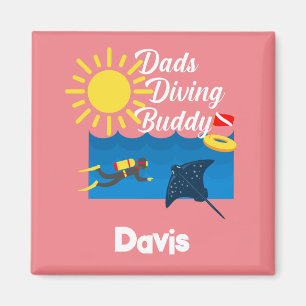 Imán Diseño de Buque de Buceo Dads - Magnet cuadrado