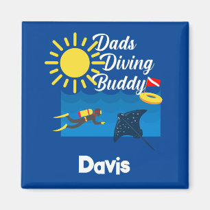Imán Diseño de Buque de Buceo Dads - Magnet cuadrado
