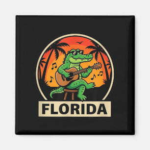 Imán Diseño de caimán de vacaciones en Florida con retr