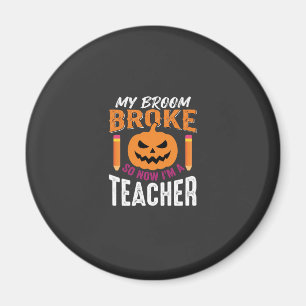 Imán Diseño de Calabaza Rota de Escoba de Profesor de H