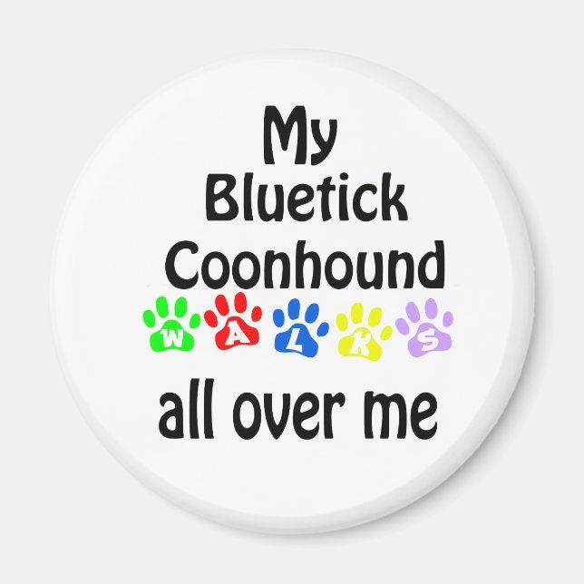 Imán Diseño de Caminatas de Coonhound Bluetick (Frente)