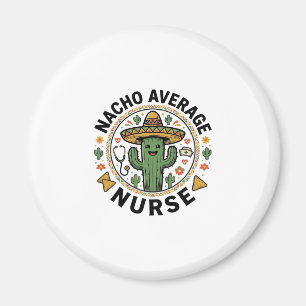 Imán Diseño de camisa de fiesta de cactus de enfermera