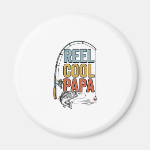 Imán Diseño de camisa de pesca Reel Cool Papa_1