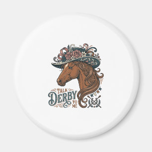 Imán Diseño de camisa de sombrero floral de caballo Der