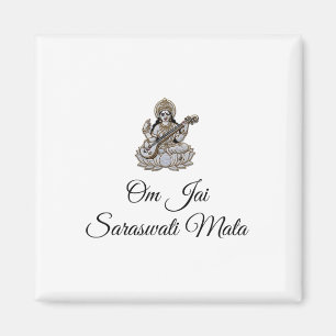Imán Diseño de camisa Saraswati Om Jai Saraswati Mata