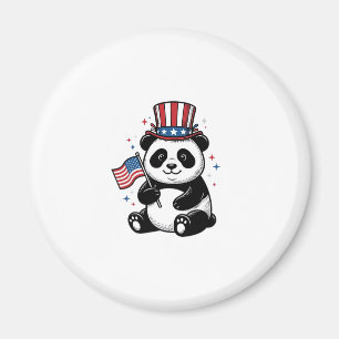 Imán Diseño de camiseta con bandera de panda patriótico