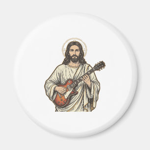 Imán Diseño de camiseta con grabado de guitarrista sagr