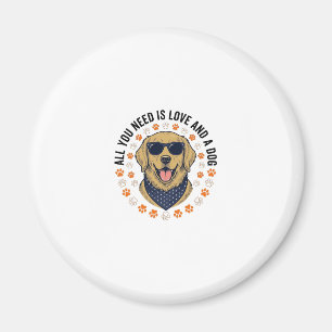Imán Diseño de camiseta con huella de pata de retriever