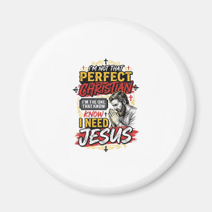 Imán Diseño de camiseta cristiana vintage necesito Jesú