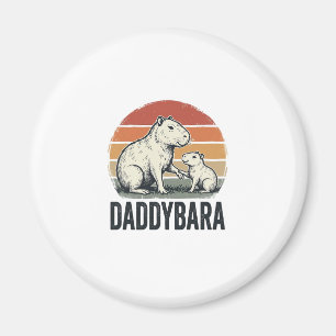 Imán Diseño de camiseta Daddybara Capybara Vintage Suns