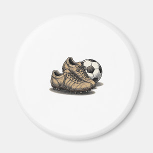 Imán Diseño de camiseta de botas de fútbol y balón vint