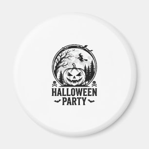 Imán Diseño de camiseta de bruja de calabaza de fiesta 