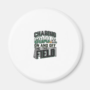Imán Diseño de camiseta de campo vintage de fútbol pers